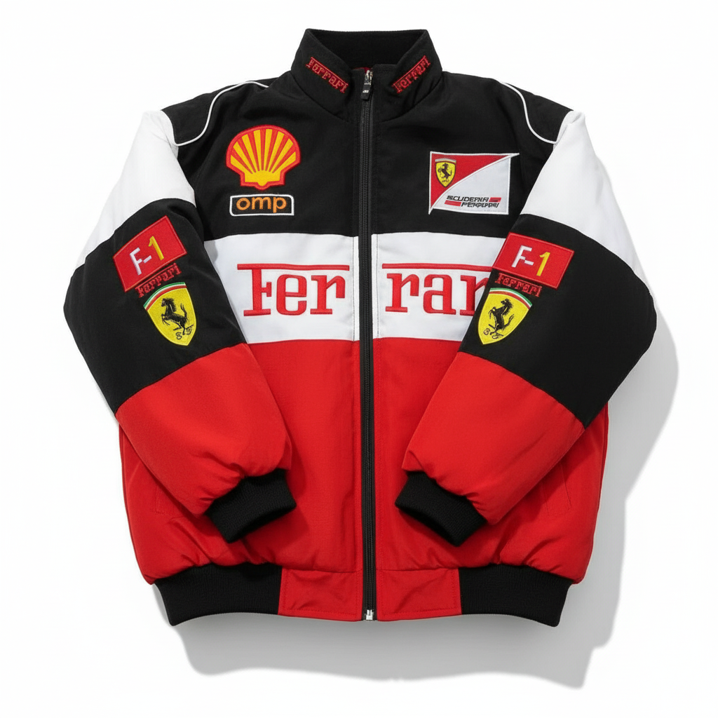 High Quality Ferrari F1 Embroidered Jacket Racing Team Jackets Locomotive Coat for Men Women For Ferrari 458 488 599 612 FF F12
