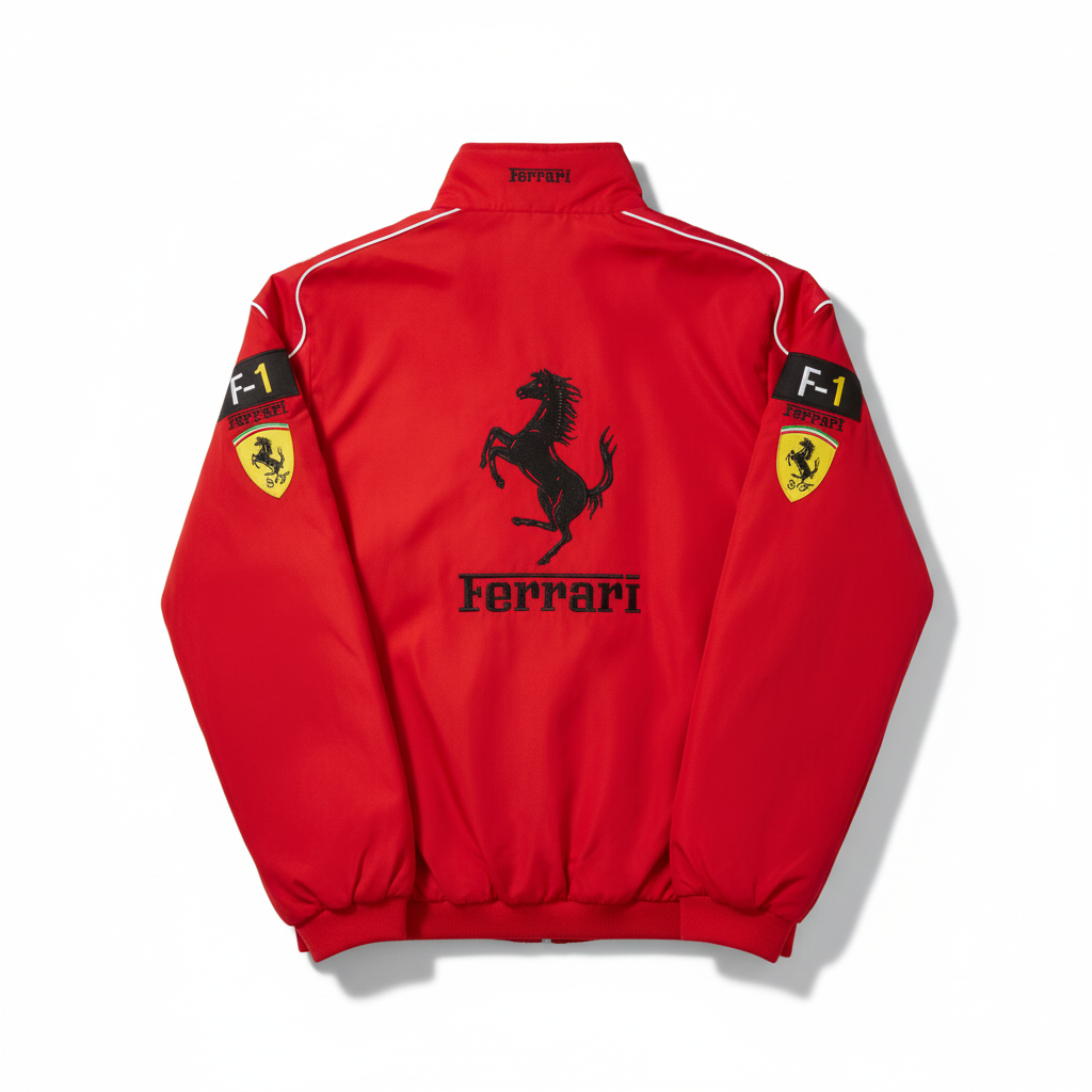 High Quality Ferrari F1 Embroidered Jacket Racing Team Jackets Locomotive Coat for Men Women For Ferrari 458 488 599 612 FF F12